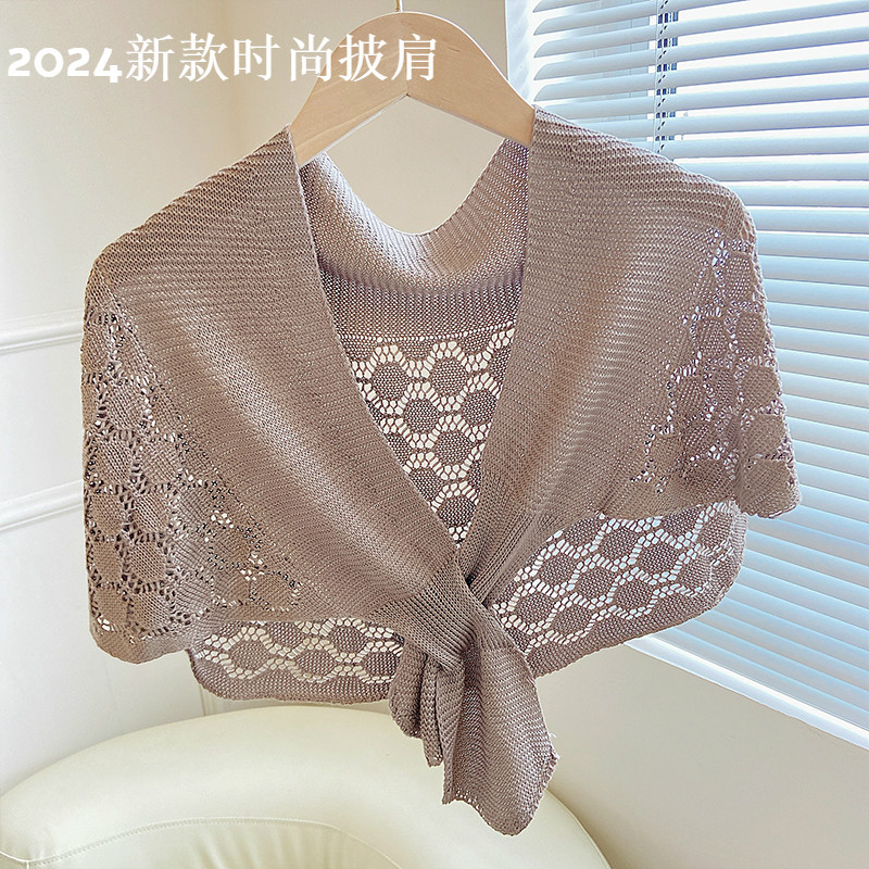 Summer Shawl for Women, Neck and Shoulder Protection in Air-Conditioned Rooms, Fashionable Sun Protection Cape, Thin Style for Pairing with Dresses, Office Shoulder Wrap Summer Shawl for Women, Neck and Shoulder Protection in Air-Conditioned Rooms, Fashionable Sun Protection Cape, Thin Style for Pairing with Dresses, Office Shoulder Wrap