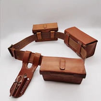 Japanese-style magazine box film and television props cowhide front magazine rear magazine sword library 50-style belt hand-sewn set