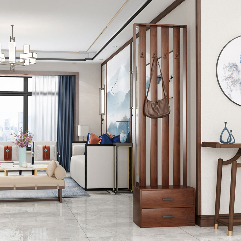 New Chinese style clothes rack floor-standing bedroom shoe cabinet can be seated in the living room clothes rack with drawers multi-functional entrance shelf