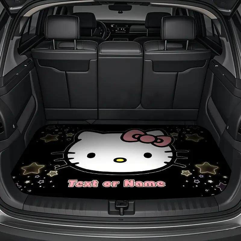 Anime Cute Hello Kitty Car Trunk Mat, All-Season Universal Model, Suede Non-Slip, Dirt-Resistant, Wear-Resistant Car Mat, Dropshipping