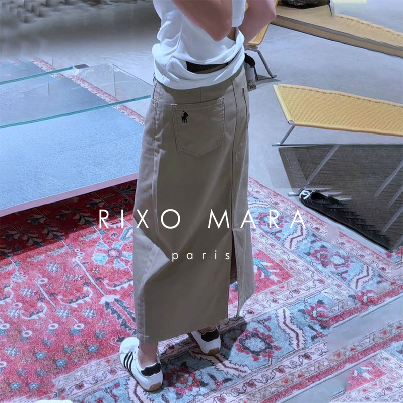 Rixo Mara Back Slit Design Skirt for Women, New Summer Fashion, Stylish Pony Embroidery Long Skirt Rixo Mara Back Slit Design Skirt for Women, New Summer Fashion, Stylish Pony Embroidery Long Skirt