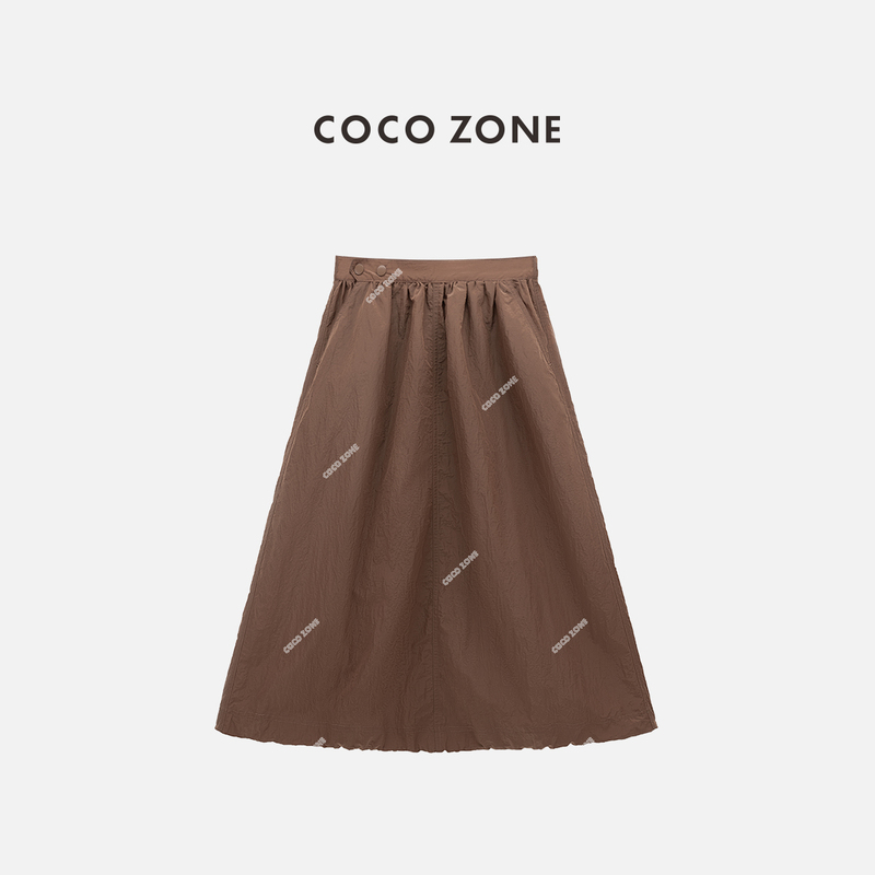 Coco Zone Liu Yiyi "Chino Skirt" Summer Thin Pleated Slimming A-Line Skirt Cc1C1575