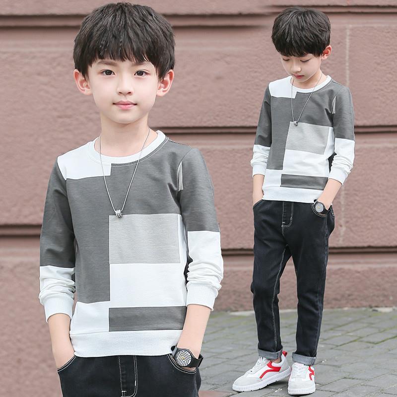Boys' Spring Long-Sleeve T-Shirt 2025 New Style, Casual Sweatshirt for Older Children, Versatile Top for Boys, Trendy