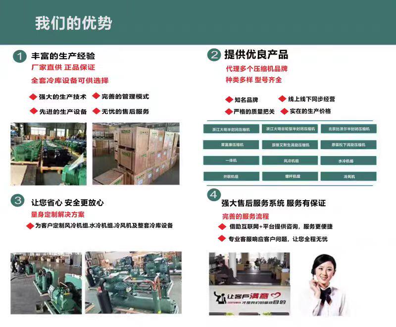 浙江大明制冷压缩机3P4P5P6P冷冻保鲜库风冷机组 小四缸 制冷设备(pic22)