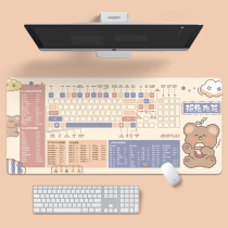 Shortcut mouse pad super thickening cartoon cute laptop keyboard pad wrist excel ps office household tablemat student lock side non-slip learning to write mat girls