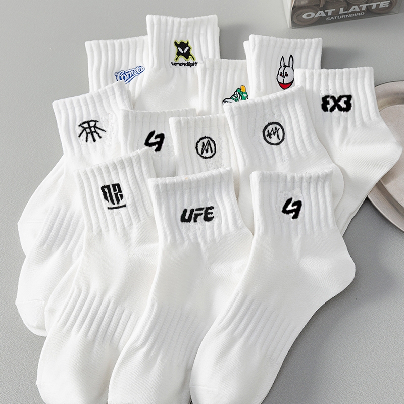 Men's Trendy Socks, Anti-Odor Socks, Mid-Calf Sports Basketball Socks, Sweat-Absorbent and Breathable Spring and Summer Business Running Socks for Students Men's Trendy Socks, Anti-Odor Socks, Mid-Calf Sports Basketball Socks, Sweat-Absorbent and Breathable Spring and Summer Business Running Socks for Students