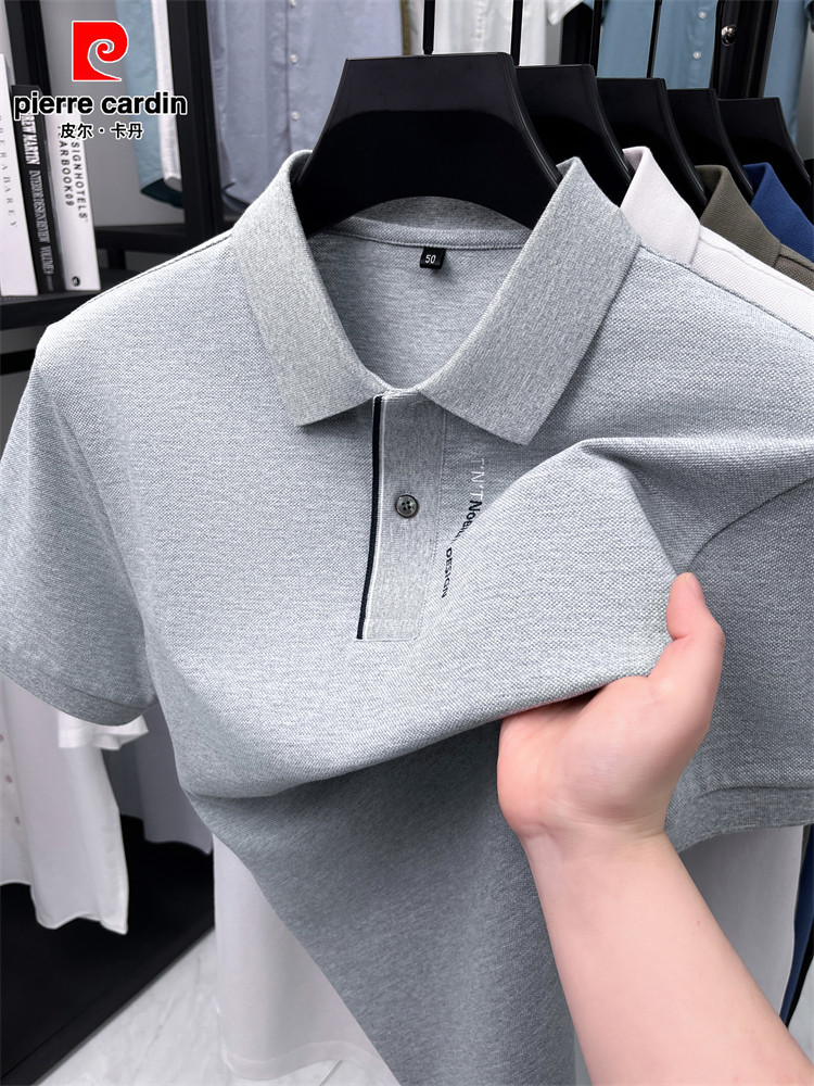 Pierre Cardin pure cotton polo shirt short sleeved 2025 new summer collar middle-aged dad top t-shirt