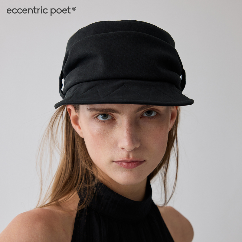 Eccentric Poet Cotton and Linen Vintage Flat-Top Soft Brim Adjustable Equestrian Hat Newsboy Cap