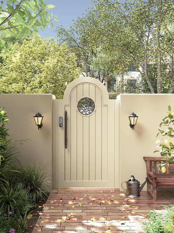 【Free Shipping from Hong Kong】Aluminum Art Garden Gate, Courtyard Aluminum Alloy Entrance for Guesthouses, Wrought Iron Single-Door for Rural Self-Built Homes