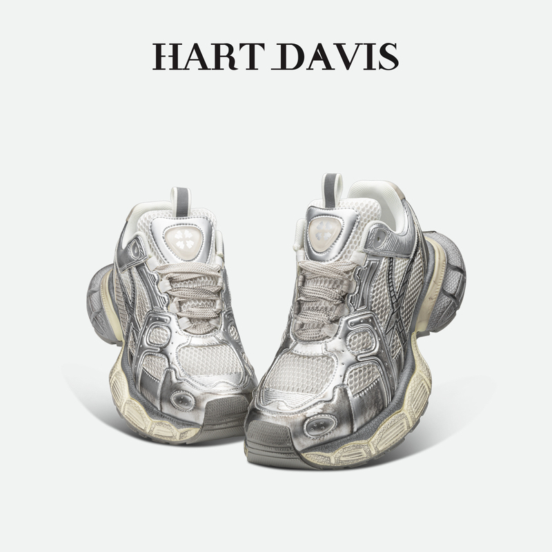 [Same Style as Chen Yi-Heng] Hart Davis X103 Thick-Soled Height-Increasing Distressed Couple's Dad Shoes for Women