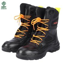 Golden Leaf Firefighter Rescue Boots Insulated Waterproof Smash-proof Puncture-Resistant Wear-Resistant Non-Slip Strips Reflective Forest Rescue Boots
