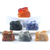 Rabbit Stone Carving Figurine Healing Crystal Animals Statue