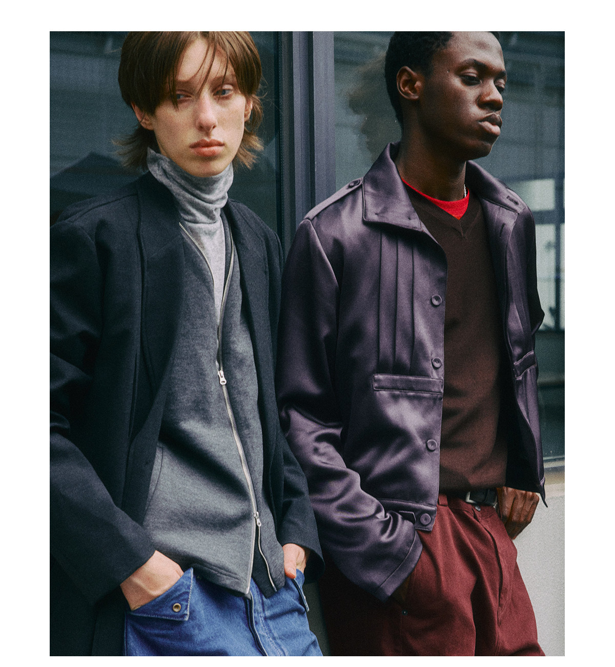 Slight Vogue Tailored Peak-Lapel Denim Blazer