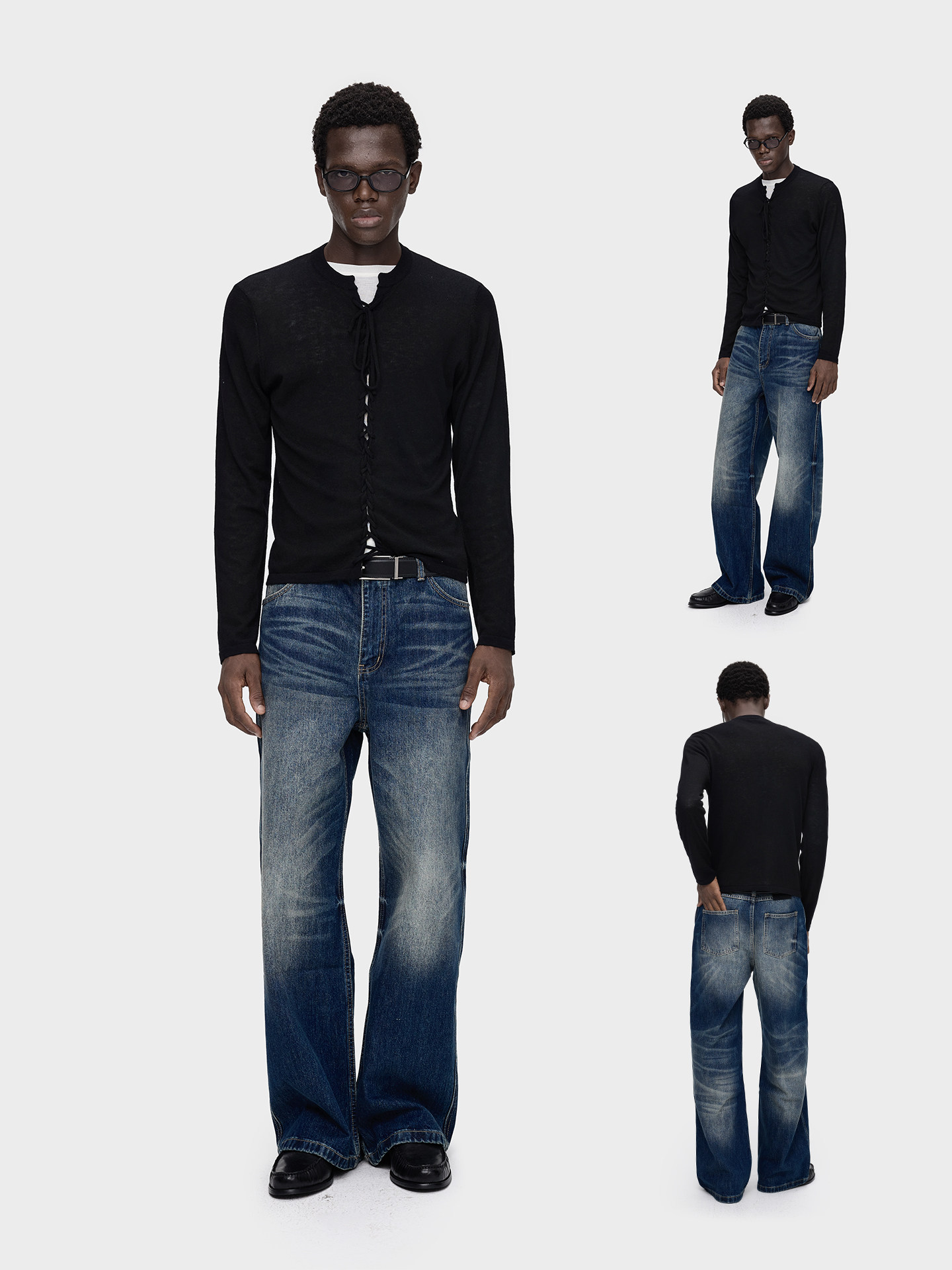Slight Vogue Wool Braided Tie-Front Knit T-Shirt