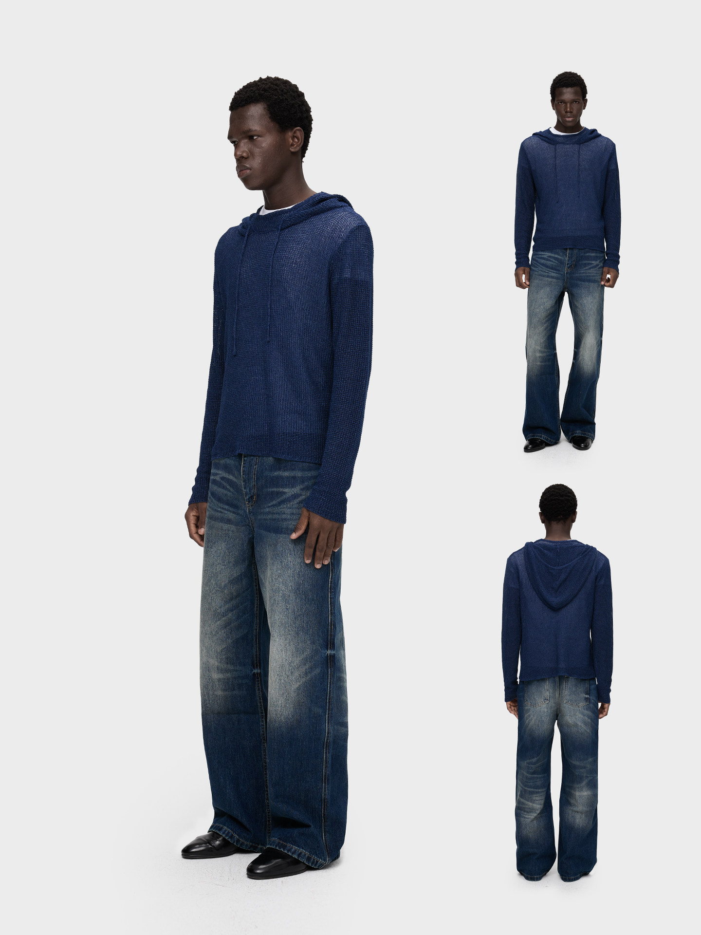 Slight Vogue Haze Blue Loose Knit Cover-Up