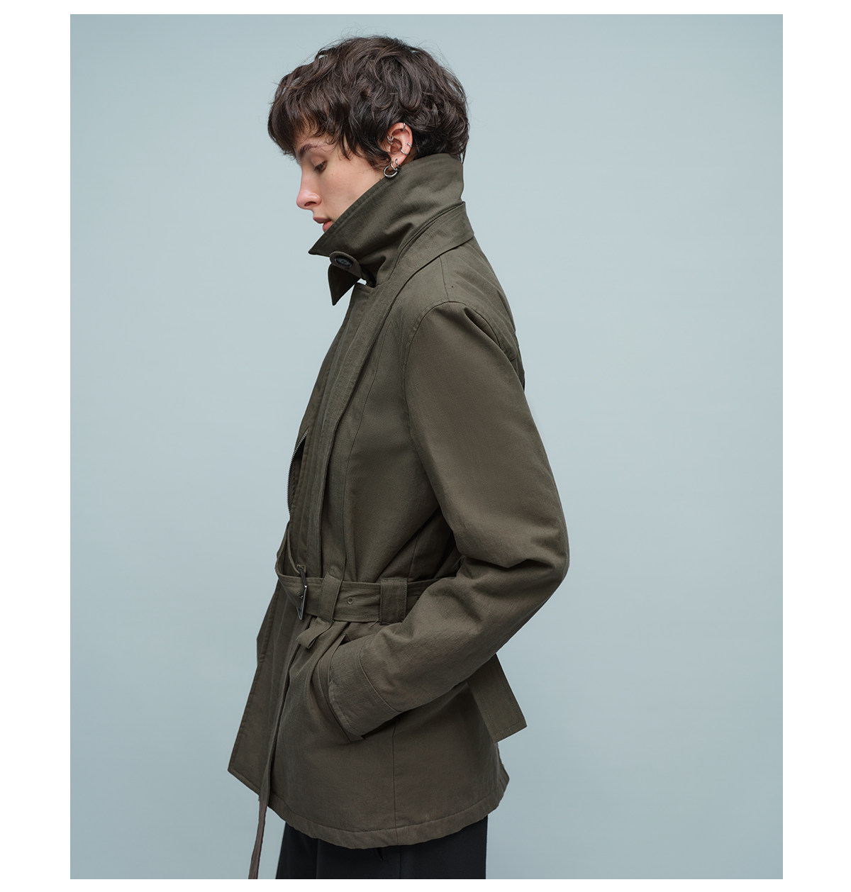 Slight Vogue Utility Belted Midi Jacket