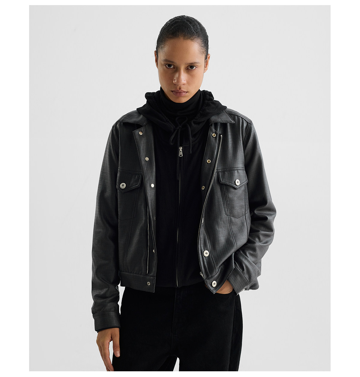Slight Vogue Cropped Moto Jacket