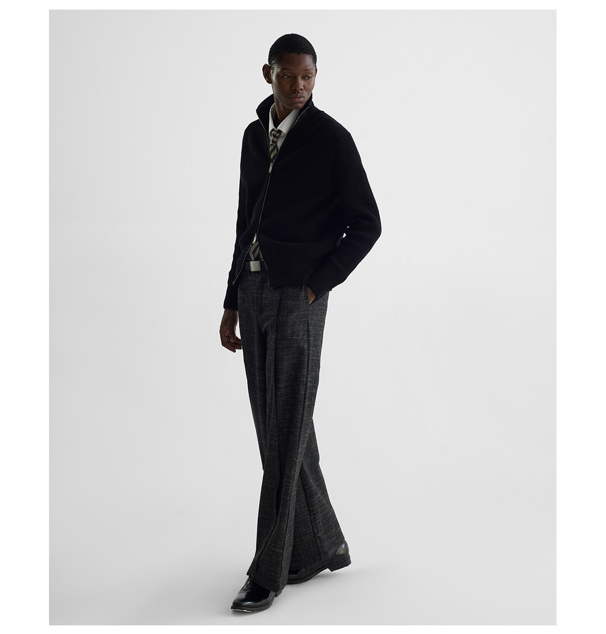 Slight Vogue Wool-Blend Double-Pleat Straight-Leg Trousers