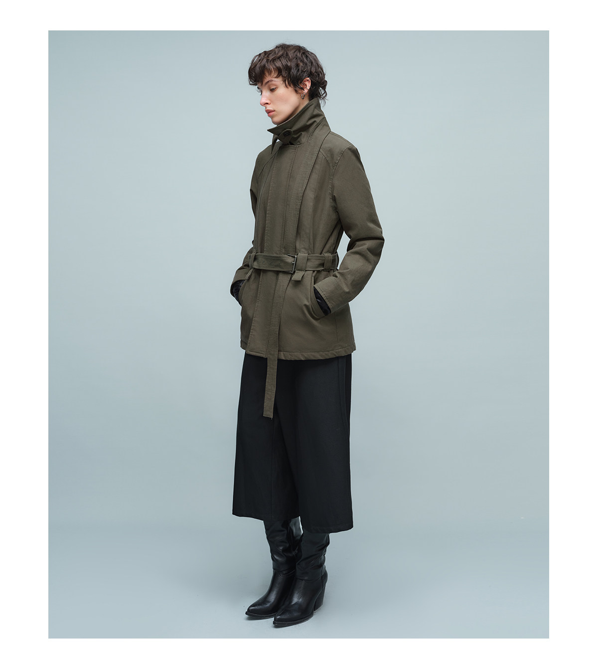 Slight Vogue Utility Belted Midi Jacket