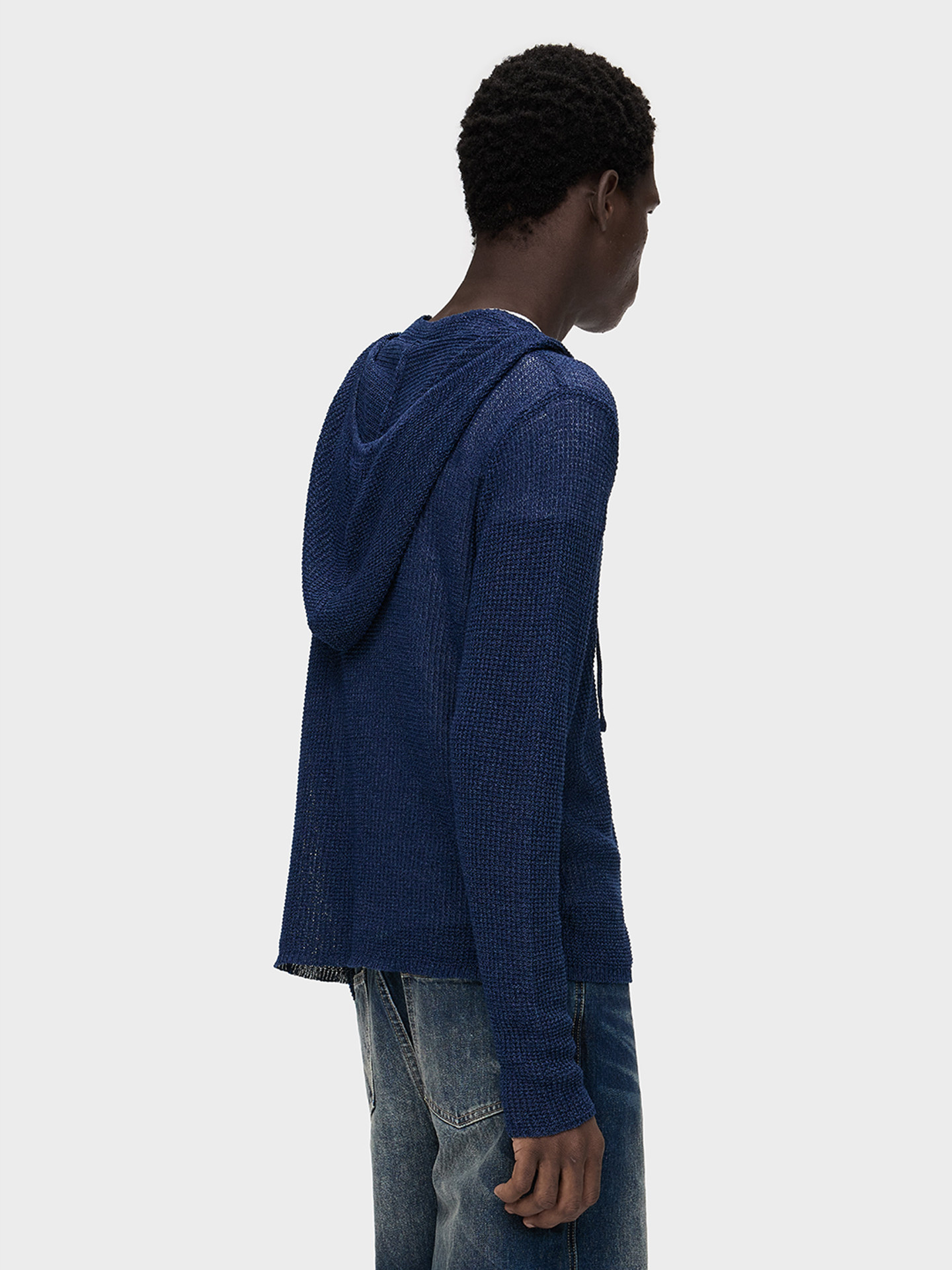 Slight Vogue Haze Blue Loose Knit Cover-Up