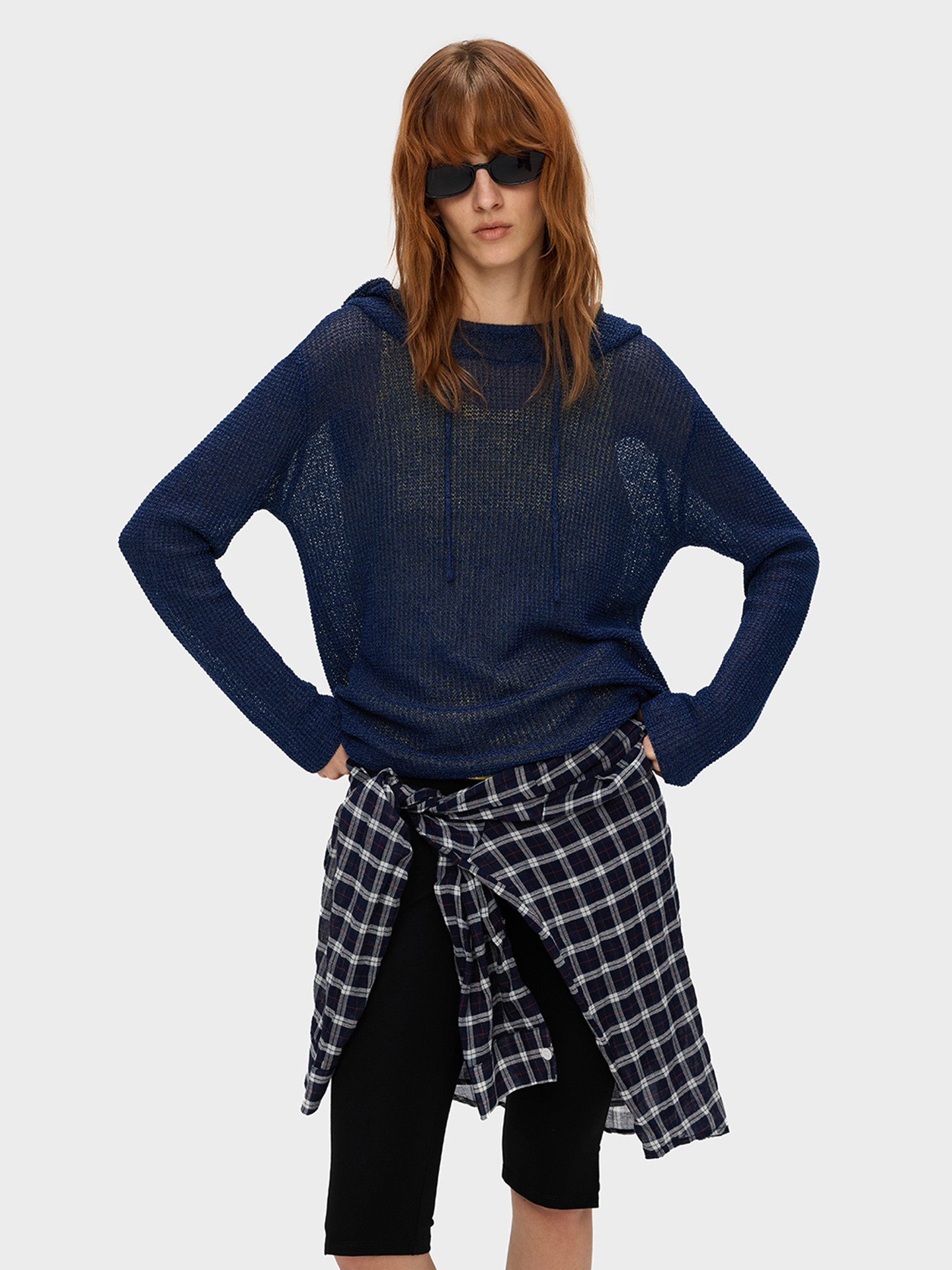 Slight Vogue Haze Blue Loose Knit Cover-Up