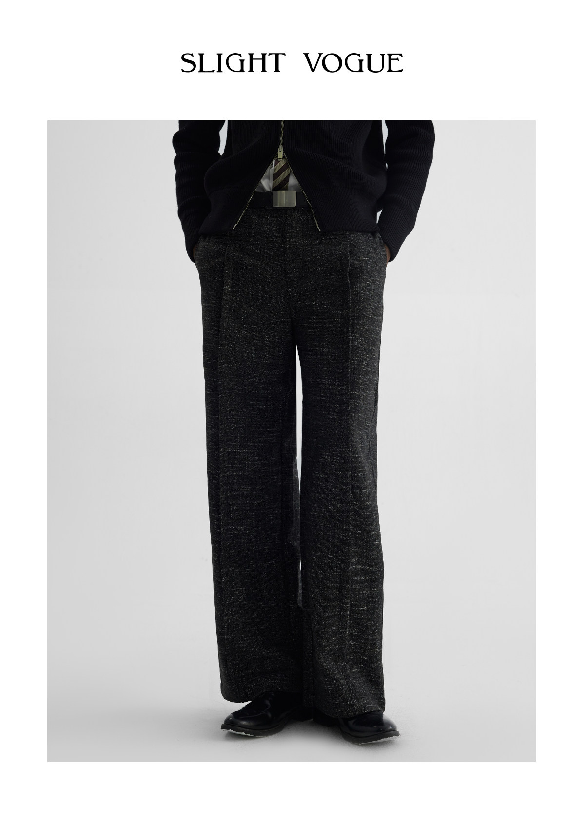 Slight Vogue Wool-Blend Double-Pleat Straight-Leg Trousers