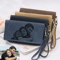 Mother#39 s Day Gift Women Engraved Custom Photo Wallet Zip