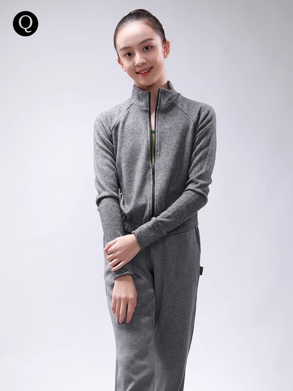 The Dance of Greenery |   Stand Collar Sweater and Woolen Ribbed Pants Set, Autumn and Winter Casual Sports Yoga Fitness Set.
