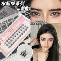Small Flower Curl Trilogy False Eyelashes Thin Black Stems Natural Simulation Three-dimensional Curling Affordable Eyelashes with Clear Roots