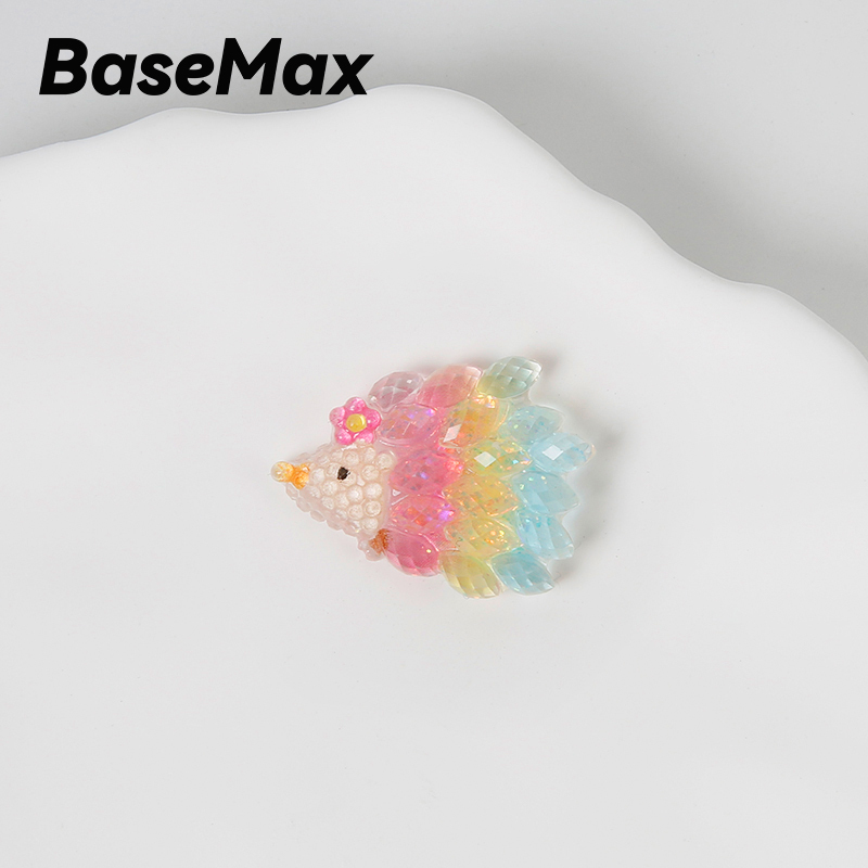 Basemax Crocs-Style Clogs with Faux Diamond Faceted Shiny Hedgehog Slippers DIY Decorative Accessories Suitable for Crocs