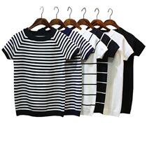 Summer Short Sleeve Striped Pullover Women Sweater Knitted 2