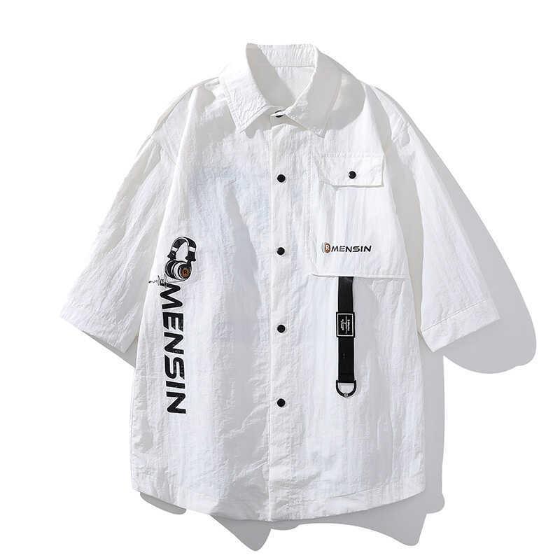 Teenage Three-Quarter Sleeve Shirt Men's Short-Sleeved Summer Shirt for Middle and High School Students, Handsome Workwear Mid-Sleeve Sun Protection Shirt Jacket Teenage Three-Quarter Sleeve Shirt Men's Short-Sleeved Summer Shirt for Middle and High School Students, Handsome Workwear Mid-Sleeve Sun Protection Shirt Jacket