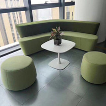 Designer fabric sofa white round table sofa combination hotel public reception leisure creative curved sofa customization
