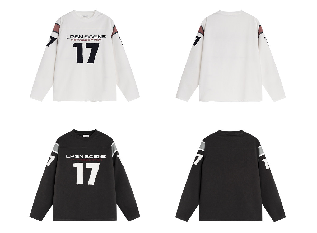 Loopsoon Number Print Drop-Shoulder Loose Tee