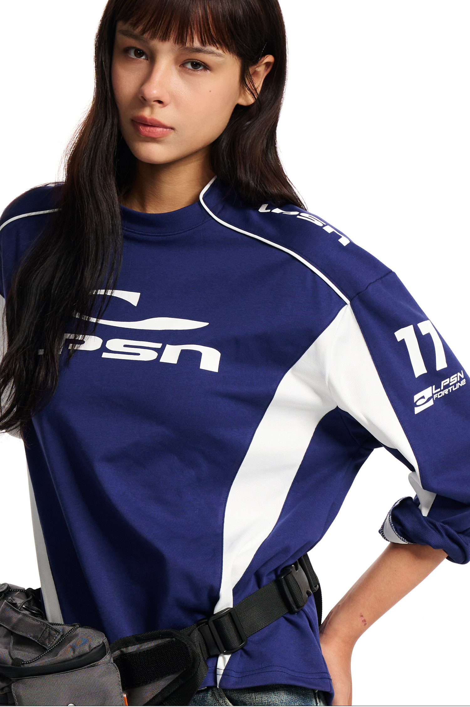 Loopsoon Contrast-Stitch Long-Sleeve Tee