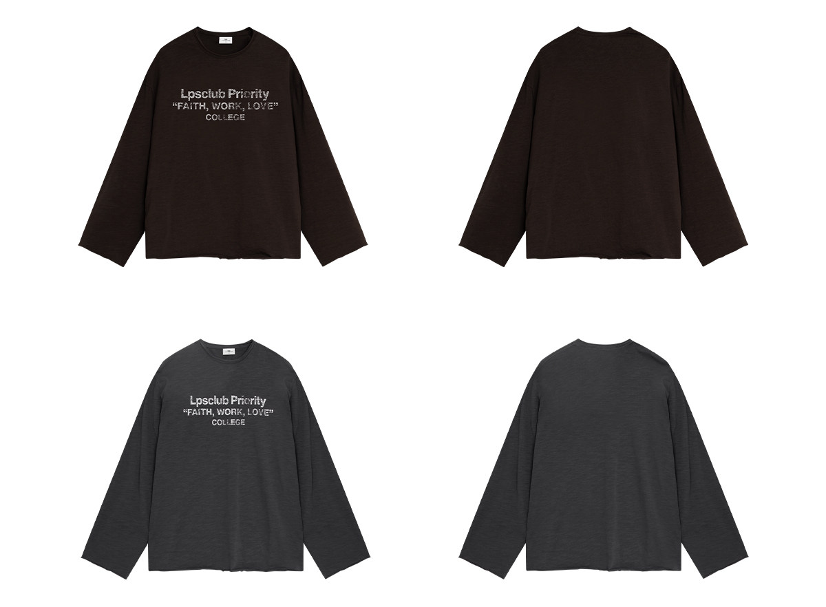 Loopsoon Washed Print Loose Long-Sleeve Tee
