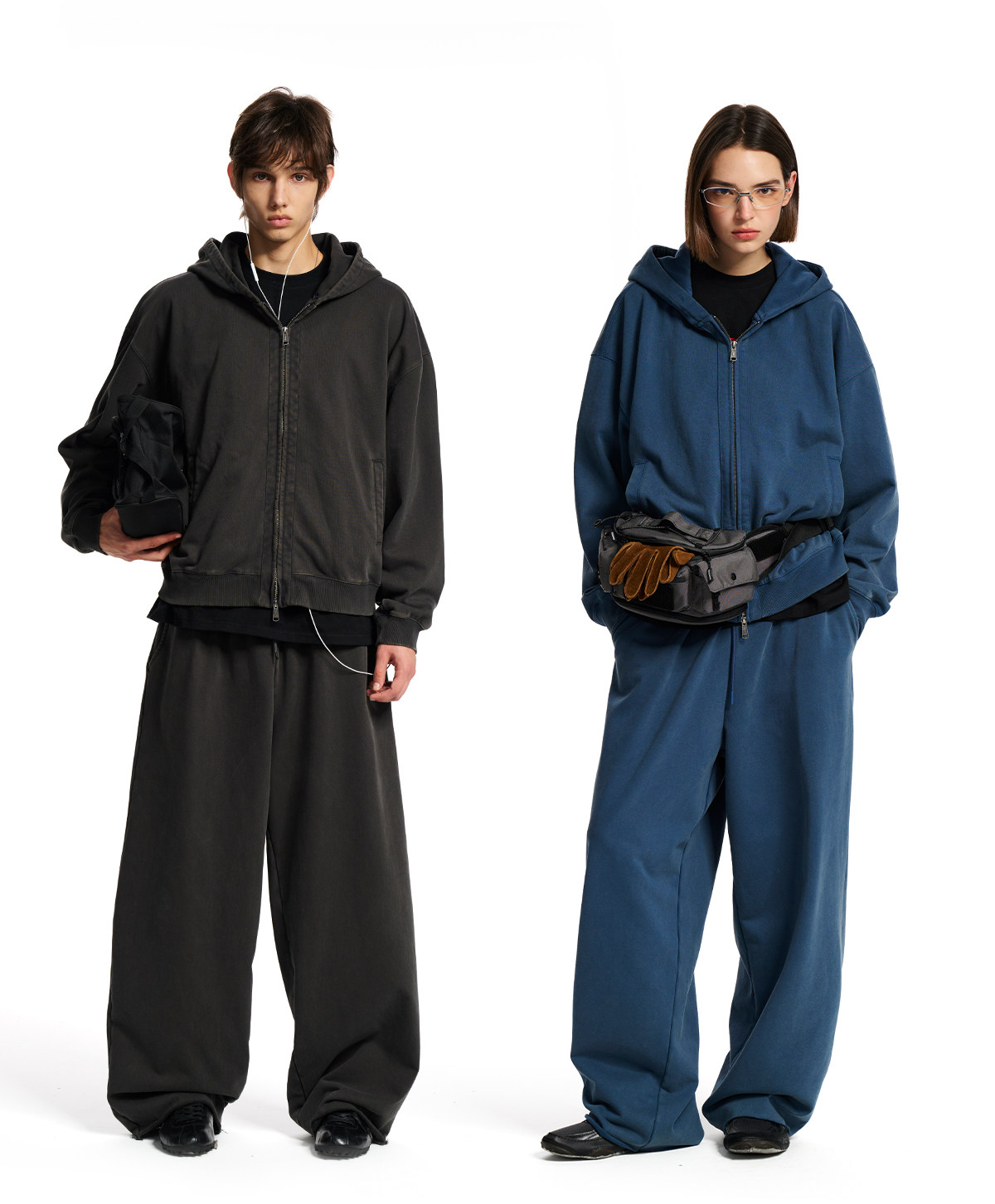 Loopsoon Washed Zip-Up Hoodie