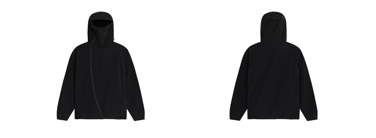 Loopsoon Hooded Diagonal Zip Jacket