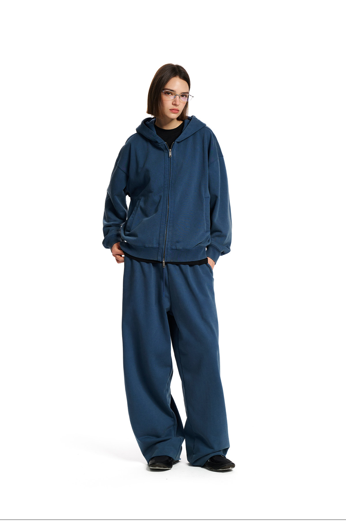 Loopsoon Washed Drawstring Wide-Leg Sweatpants