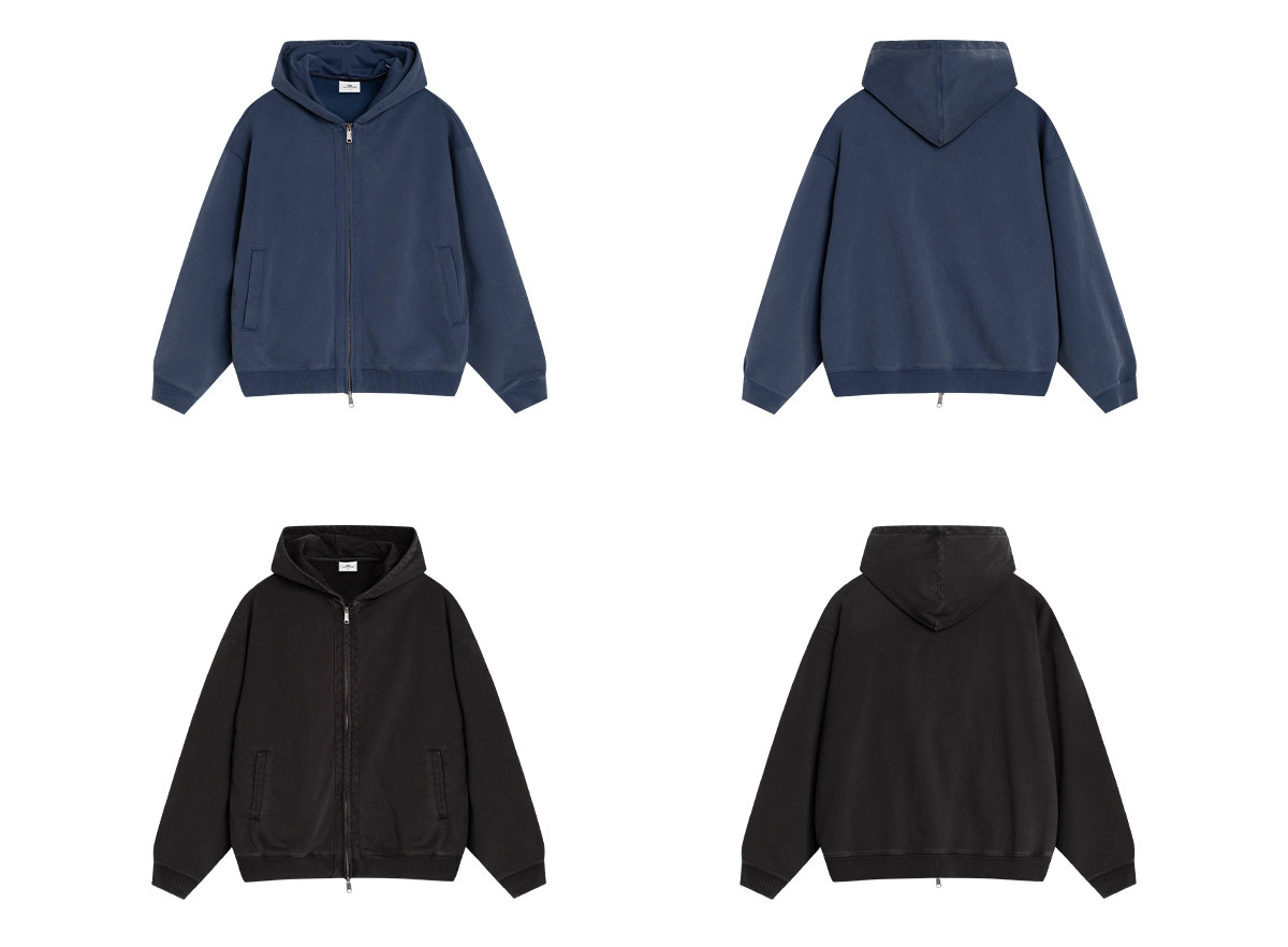 Loopsoon Washed Zip-Up Hoodie