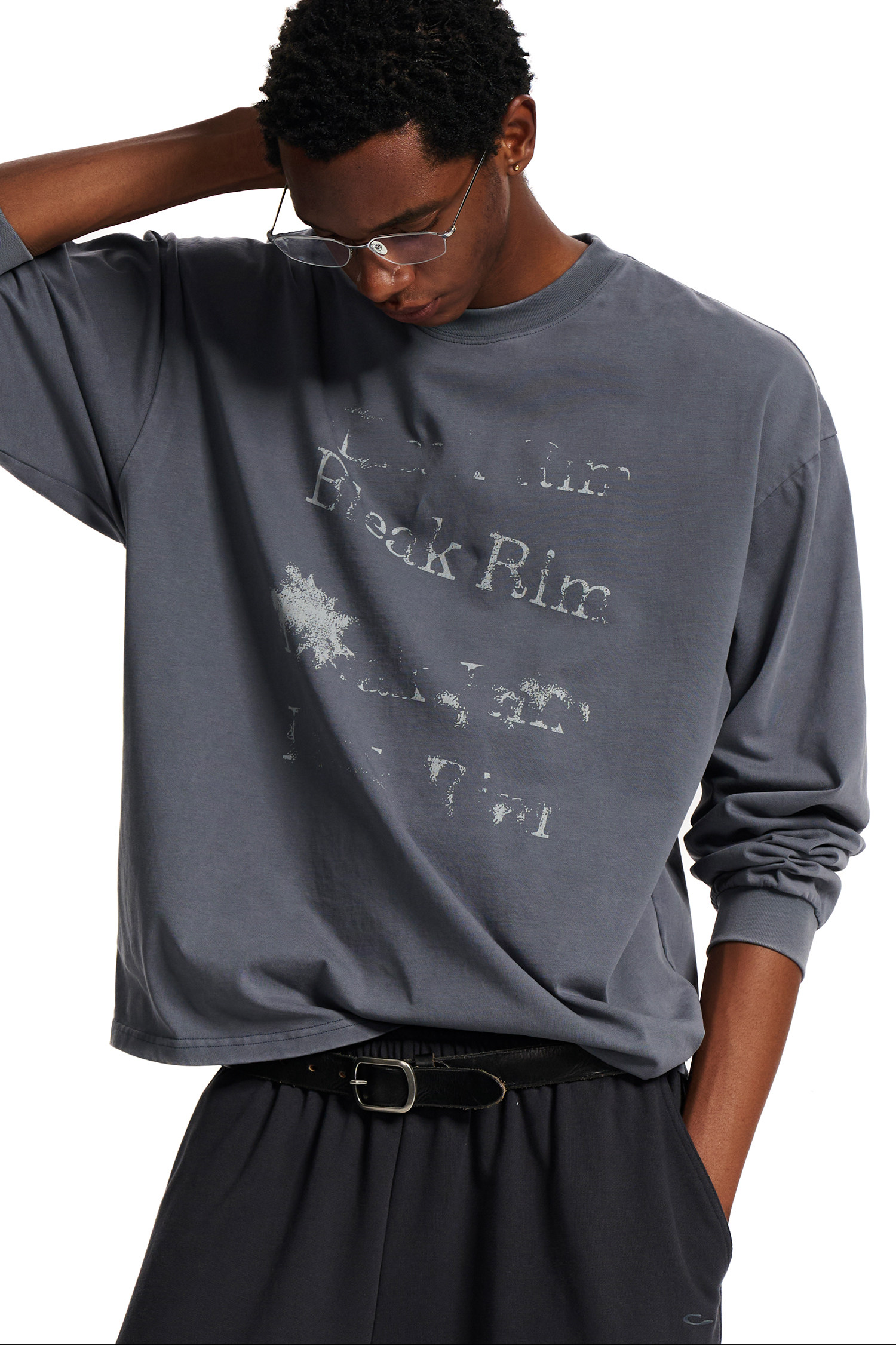 Loopsoon Distressed Print Washed Shirt