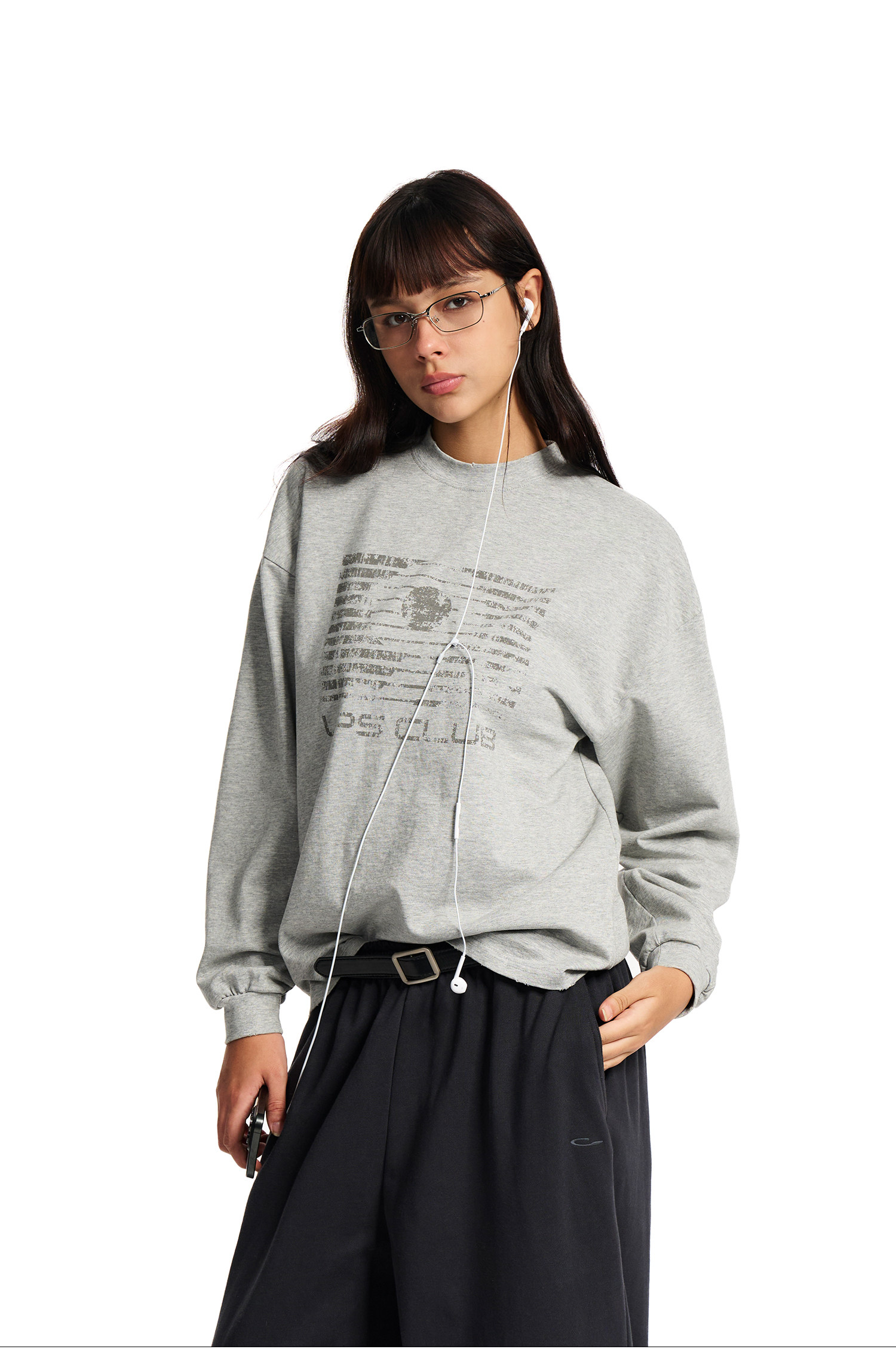 Loopsoon Gradient Washed Graphic Long-Sleeve Tee