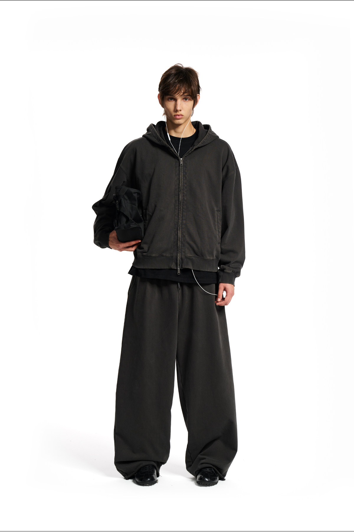Loopsoon Washed Drawstring Wide-Leg Sweatpants