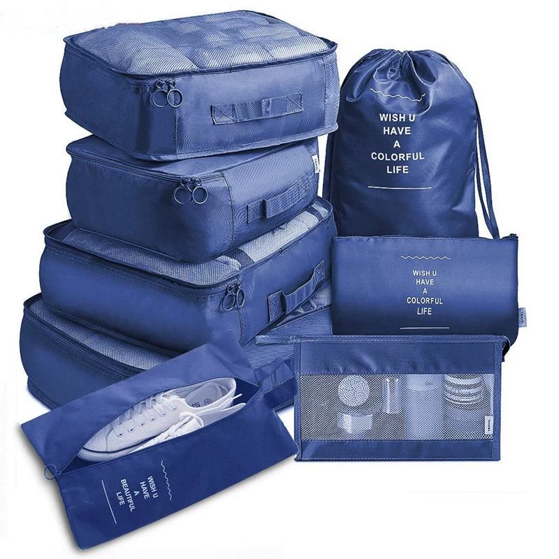 8PCS SET Travel Organizer Storage Bags Suitcase Packing Set