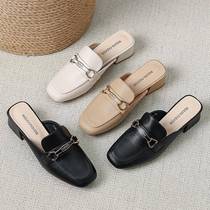 Internet celebrity French Baotou half slippers for women new summer heelless lazy low heel half slippers for outer wearing sandals X332-2