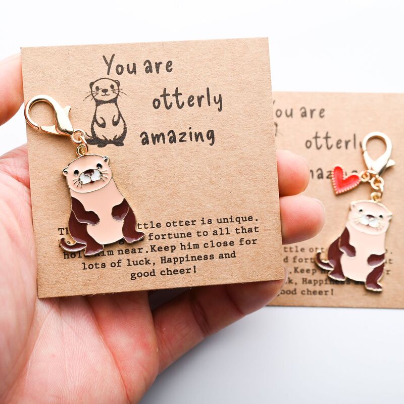 Cross-Border Bestseller: English Encouragement Card with the Phrase "You'Re as Awesome as an Otter," Cute Cartoon Otter Keychain Cross-Border Bestseller: English Encouragement Card with the Phrase "You'Re as Awesome as an Otter," Cute Cartoon Otter Keychain