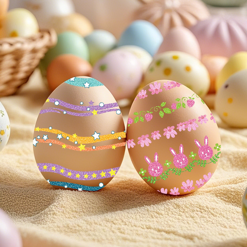 Cross-Border New Easter Glitter Egg DIY Easter Egg Holiday Party Gift Easter Children's Tattoo Stickers