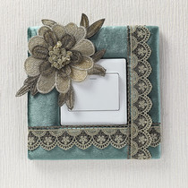 Decorative wall sticker switch protective cover fabric lamp wall light socket dust cover frame cover anti-dirty household 2024