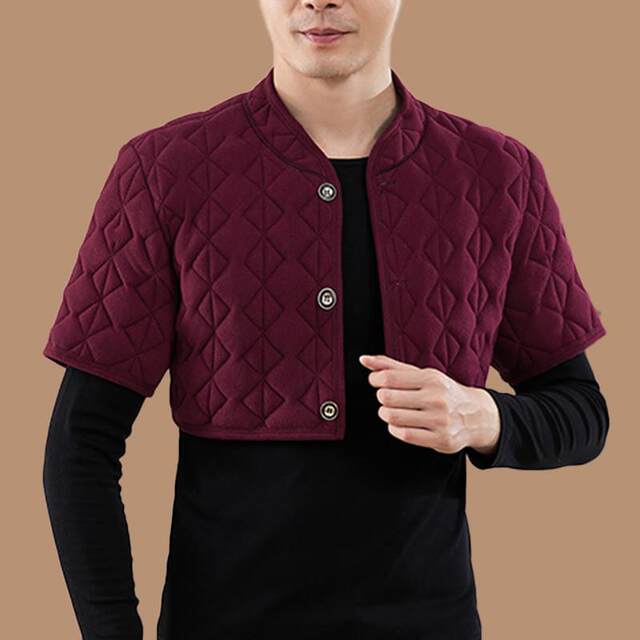 Shoulder-Protecting Vest for Sleeping, Suitable for Men Weighing 180-200 Pounds, Winter Fleece-Lined Thickened Loose-Fitting Warm Vest