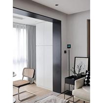 Custom-made extremely narrow wrapping aluminium alloy Pass-opening set integrated into the door balcony without splicing door and window